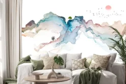 Naklejka: Atramentowy krajobraz górski