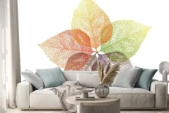Naklejka: Ażurowe liście w jesiennych barwach