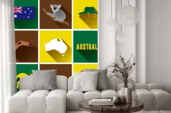 Naklejka: Australia płaski zestaw ikon. zestaw vector graphic płaskich