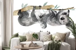 Naklejka: Australijscy zwierzęta akwareli ilustracyjna ręka rysująca przyroda