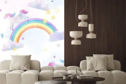 Naklejka: Bajkowe jednorożce i tęcze