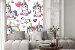 Naklejka: Bajkowe słodkie jednorożce