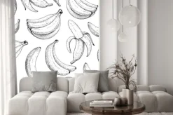 Naklejka: Banana wektor bez szwu deseń. odosobnione r? cznie narysowane