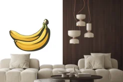 Naklejka: Bananas retro illustration isolate on white background.