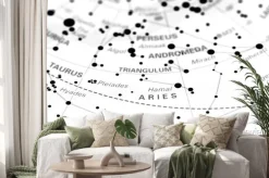 Naklejka: Baran gwiezdna mapa zodiaku. znak zodiaku baran na mapie gwiazdkowy