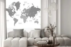 Naklejka: Bardzo szczegółowe mapa świata kontynenty z oznaczenia kraju.