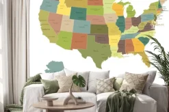 Naklejka: Bardzo szczegółowe polityczne usa map.layers używane.