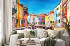 Naklejka: Barwne domy w burano w wenecji