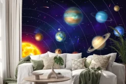 Naklejka: Barwny układ słoneczny z planetami