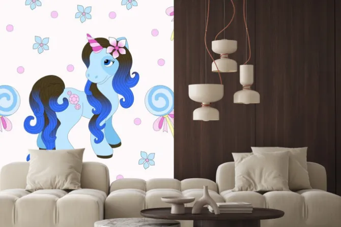 Naklejka: Bez szwu deseń z cute jednorożca. piękne tło. ilustracji wektorowych.