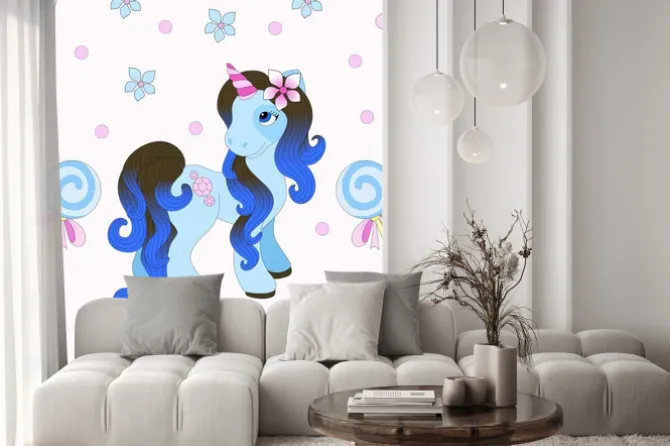 Naklejka: Bez szwu deseń z cute jednorożca. piękne tło. ilustracji wektorowych.