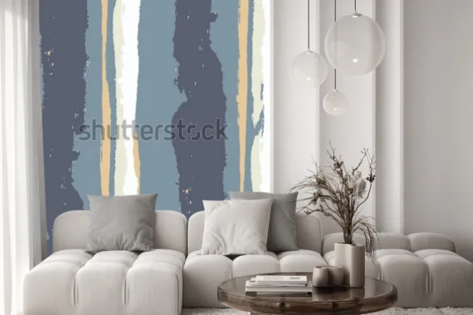 Naklejka: Bezszwowe tło z paskami malowane linie. tekstura z pionowymi