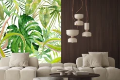 Naklejka: Bezszwowe tropikalny wzór liścia