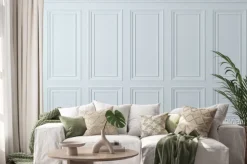 Naklejka: Białe drewniane panele ścienne