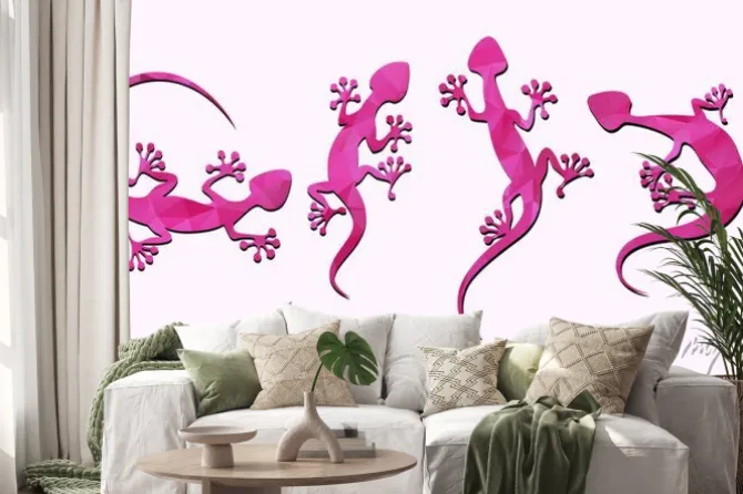 Naklejka: Białe jaszczurka zestaw obrazów wektorowych