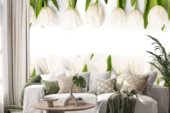Naklejka: Białe tulipany z cienia