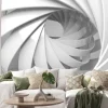 Naklejka: Biały spiralny tunel 3d