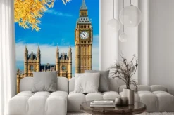 Naklejka: Big ben i house of parliament, londyn, wielka brytania.