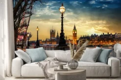 Naklejka: Big ben i malowniczy zachód słońca