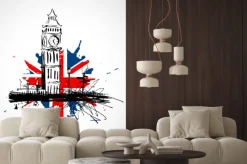 Naklejka: Big ben na tle brytyjskiej flagi