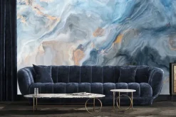 Naklejka: Błękitno szary marmurowy wzór