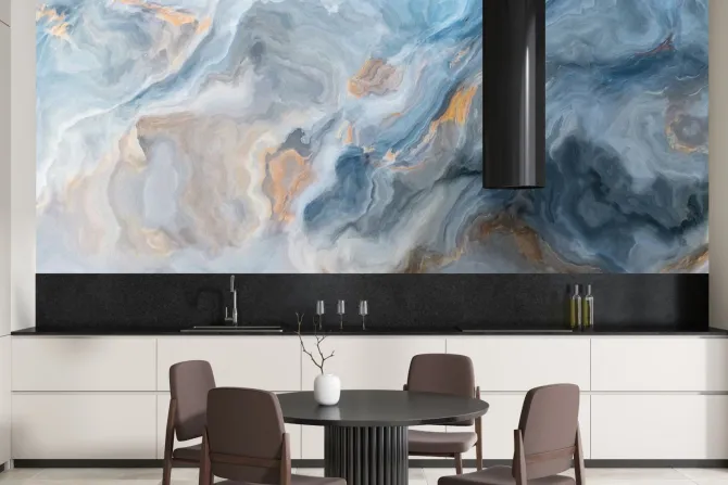 Naklejka: Błękitno szary marmurowy wzór