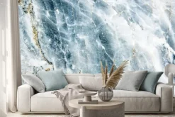 Naklejka: Błękitno-biały marmur