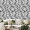 Naklejka: Black and white seamless border scroll. geometric