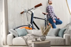 Naklejka: Bliska hipster stałe roweru biegów i człowieka