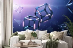 Naklejka: Blockchain technology with abstract background