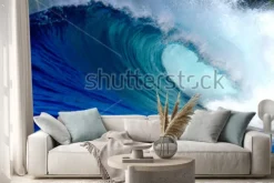 Naklejka: Blue surfing wave