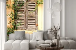 Naklejka: Bluszcz na starej drewnianej okiennicy