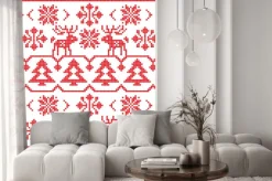 Naklejka: Boże narodzenie i zima dzianiny szwu wzór