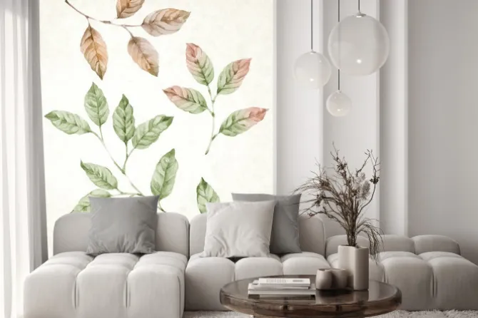 Naklejka: Botaniczna kompozycja z suszonych liści