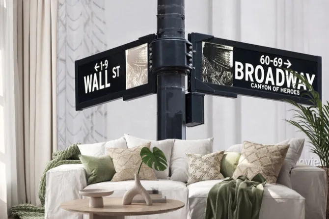 Naklejka: Broadway nam wall street w nowym jorku