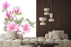 Naklejka: Bukiet magnolii. karta zaproszenie na ślub, urodziny i inne tło