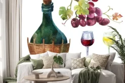 Naklejka: Butelki z winorośli
