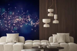 Naklejka: Błyszczące gwiazdy na tle bokeh