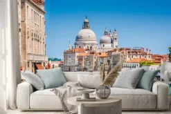 Naklejka: Canal grande z bazyliki santa maria della salute, wenecja, włochy