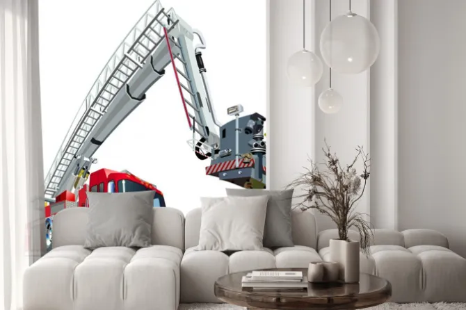 Naklejka: Cartoon truck vector ogień