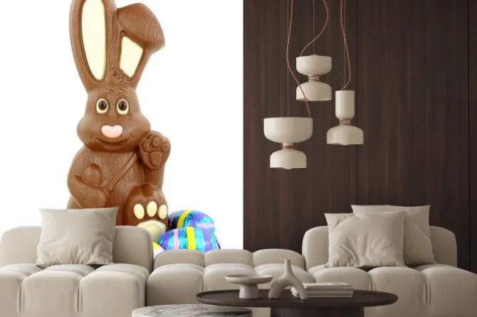 Naklejka: Chocolate easter bunny i jaj