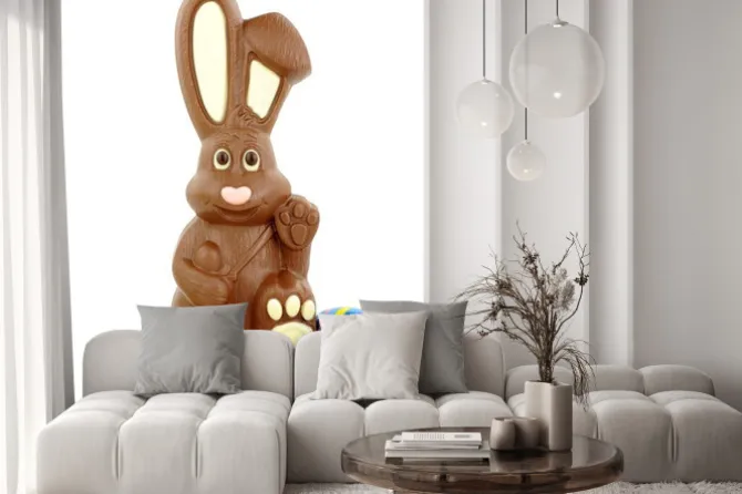 Naklejka: Chocolate easter bunny i jaj