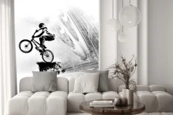 Naklejka: Chłopak na rowerze bmx