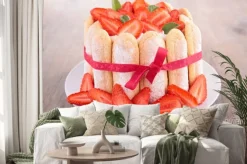 Naklejka: Ciasto truskawkowe charlotte