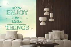 Naklejka: Ciesz się z małych rzeczy, tekst z małych motyli