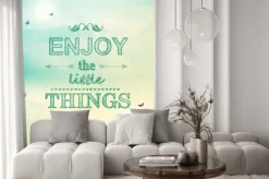 Naklejka: Ciesz się z małych rzeczy, tekst z małych motyli