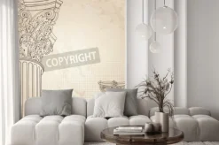 Naklejka: Classic columns seamless background. roman corinthian column.