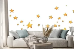 Naklejka: Collection of stars style sketch cartoon watercolor.