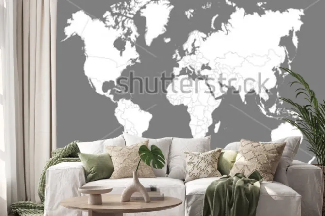 Naklejka: Color world map vector