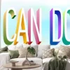 Naklejka: Colorful illustration of "i can do it" text